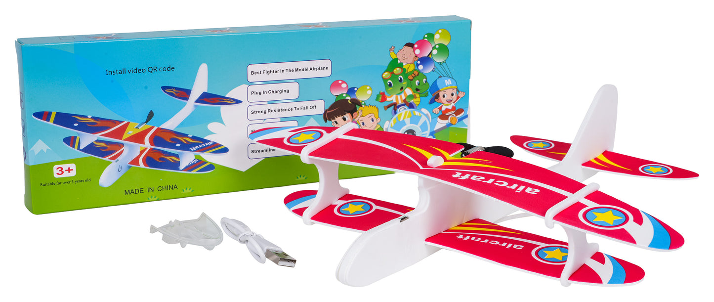 Akumulatora putu lidmašīna ar motoru un LED gaismu (3+)