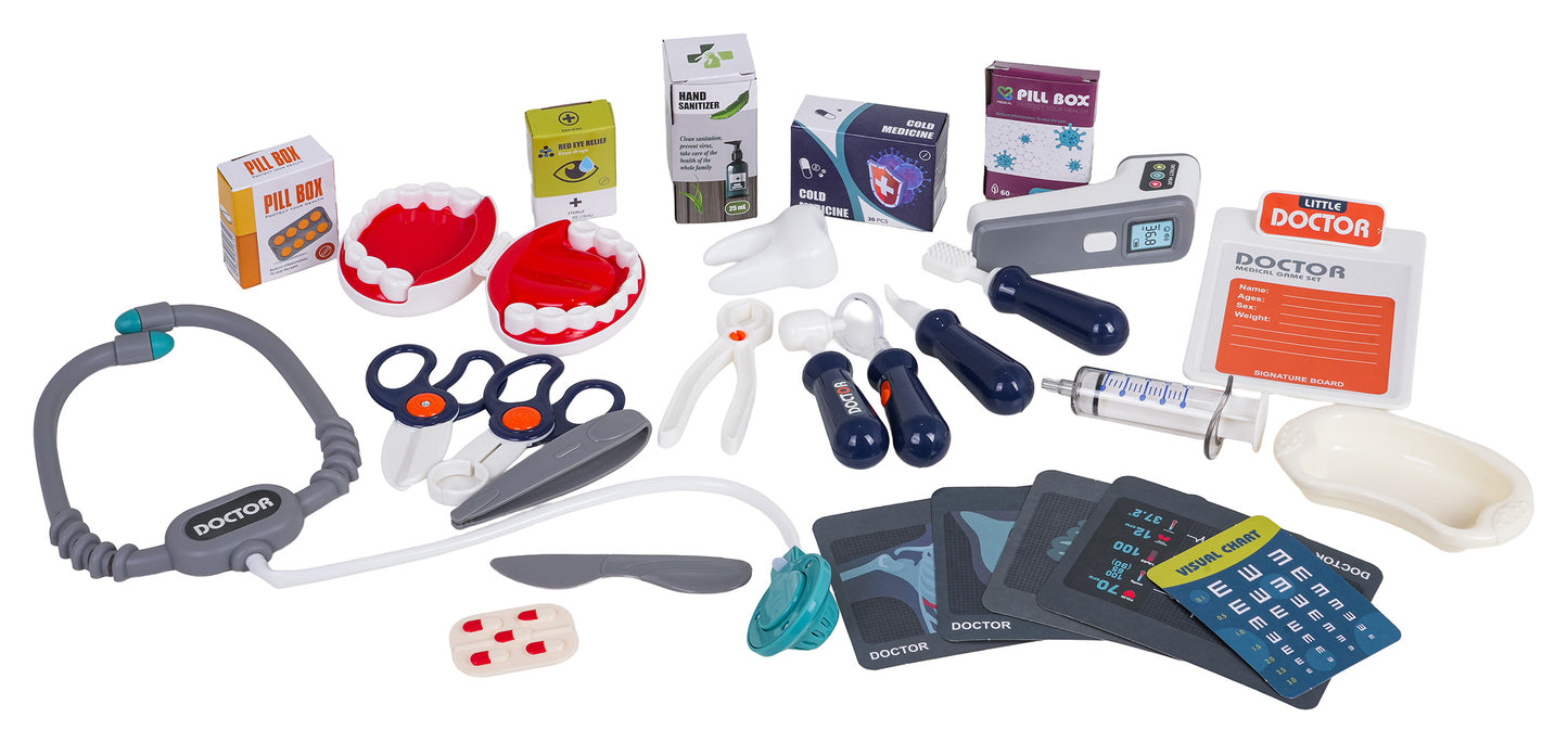 Mega ārsta ratiņi ar gaismām un skaņām + ārsta/zobārsta aksesuāri, 3+