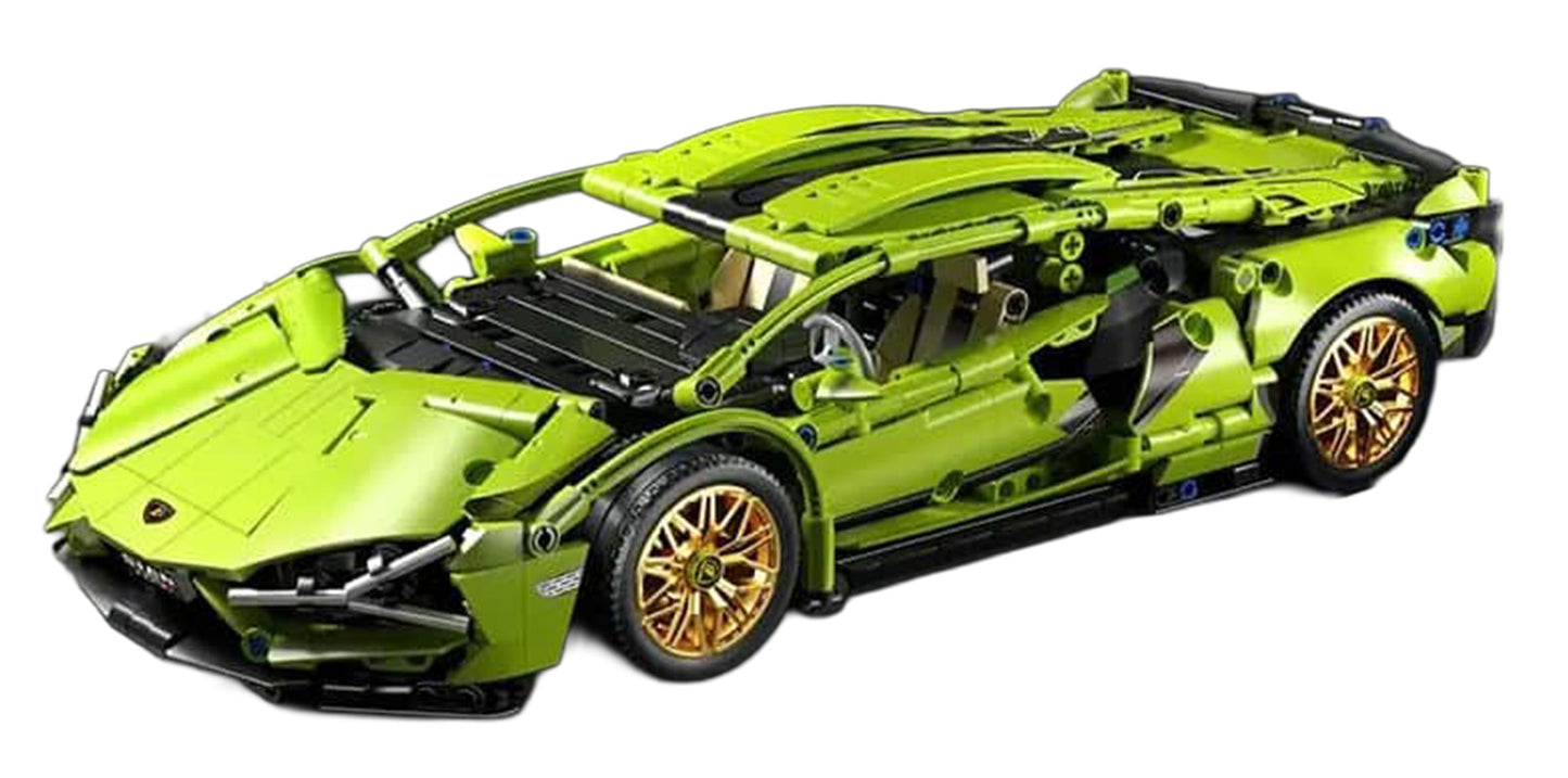 Sporta automašīnu klucīšu komplekts (zaļš, 470 gab.)