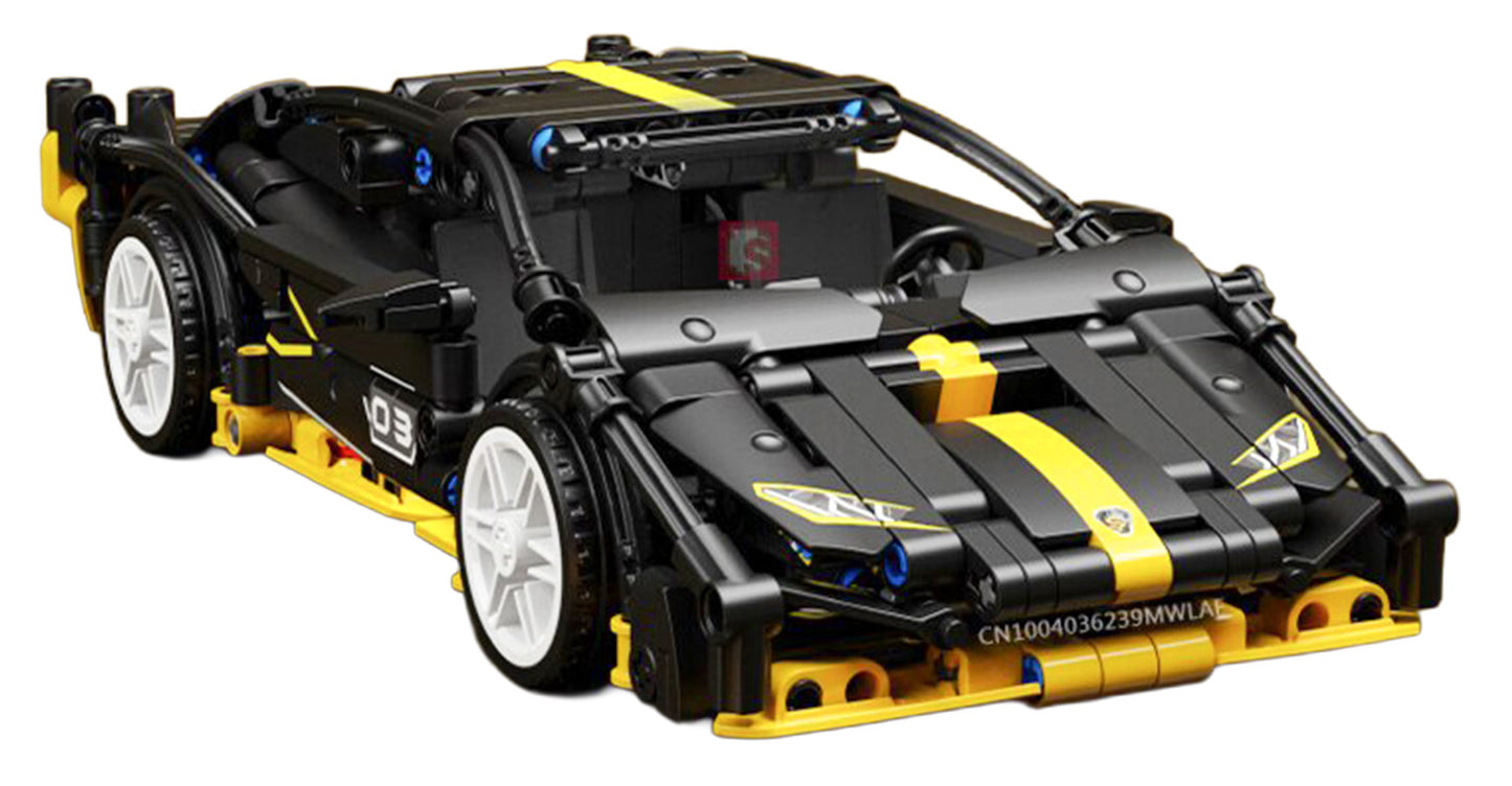 Sporta automašīnu klucīšu komplekts, melns – 589 gab.