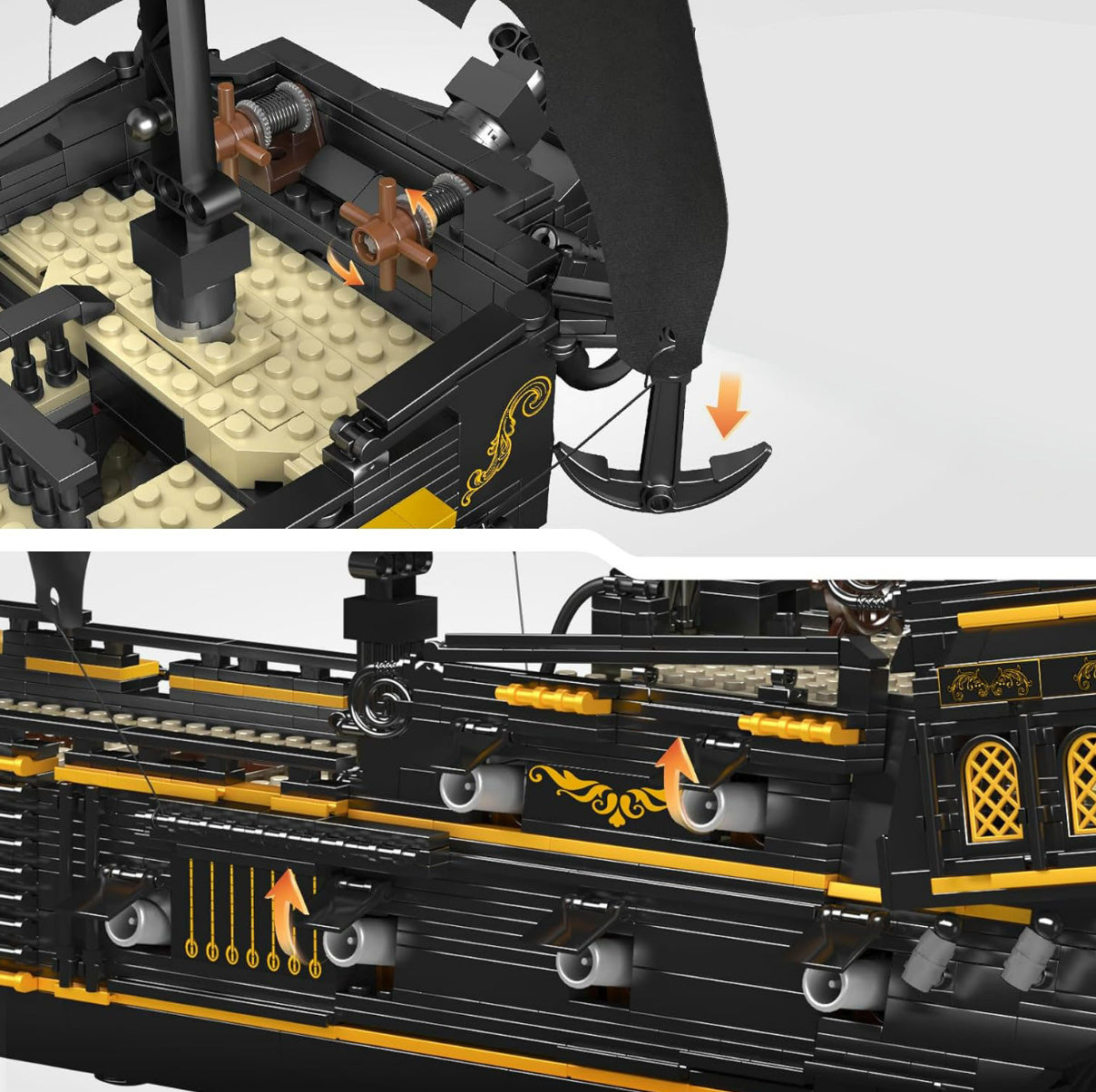 Mold King “Black Pearl” pirātu kuģa klucīšu komplekts 3180 gab., 14+