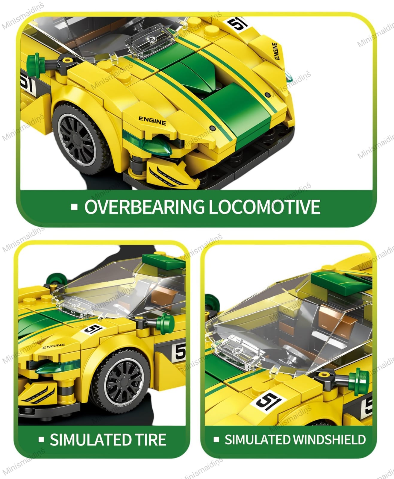Dzeltens sporta auto konstruktors, GTR, 351 detaļas, REOBRIX