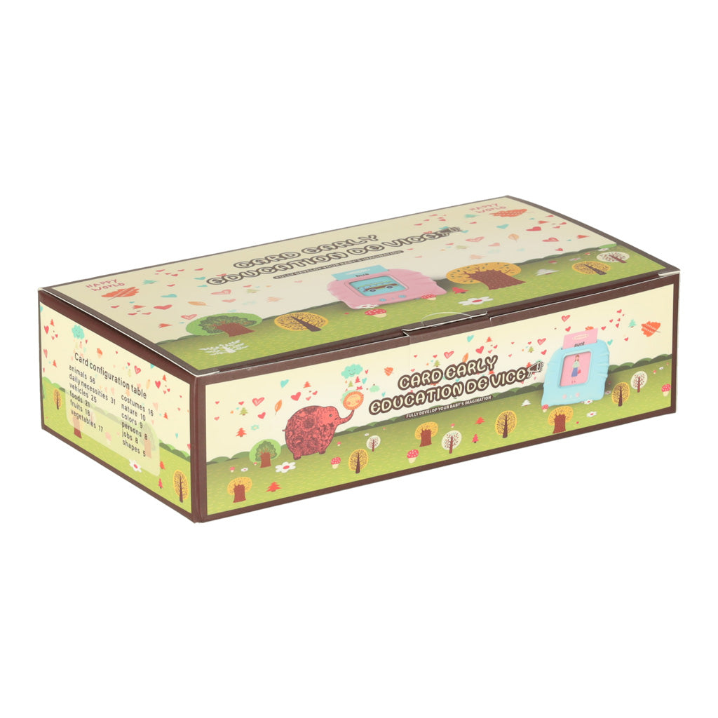 Interaktīvs kartīšu lasītājs bērniem – angļu valodas apguvei (100 divpusējas kartītes)Rozā/zils