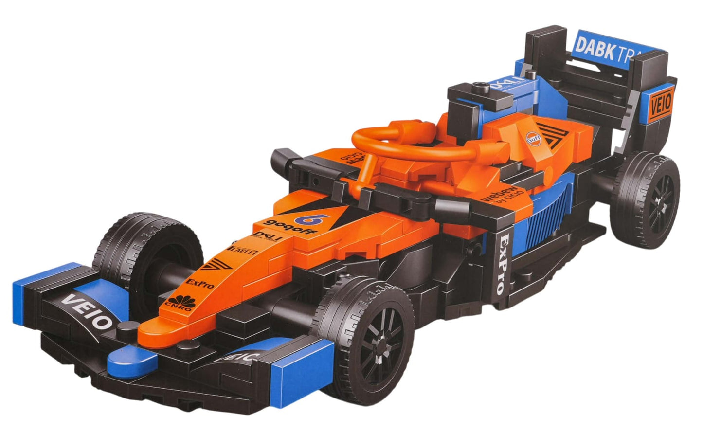 Sacīkšu auto konstruktors Bolid F1 Block Set Orange, 278 detaļas