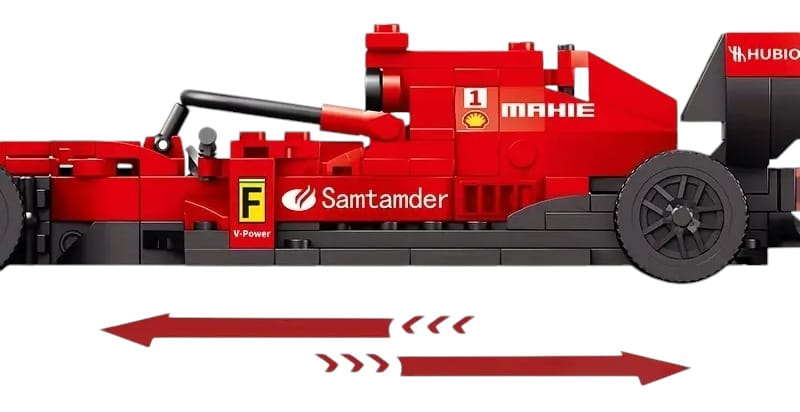Sacīkšu auto konstruktors Bolid F1 Red Block, 266 detaļas