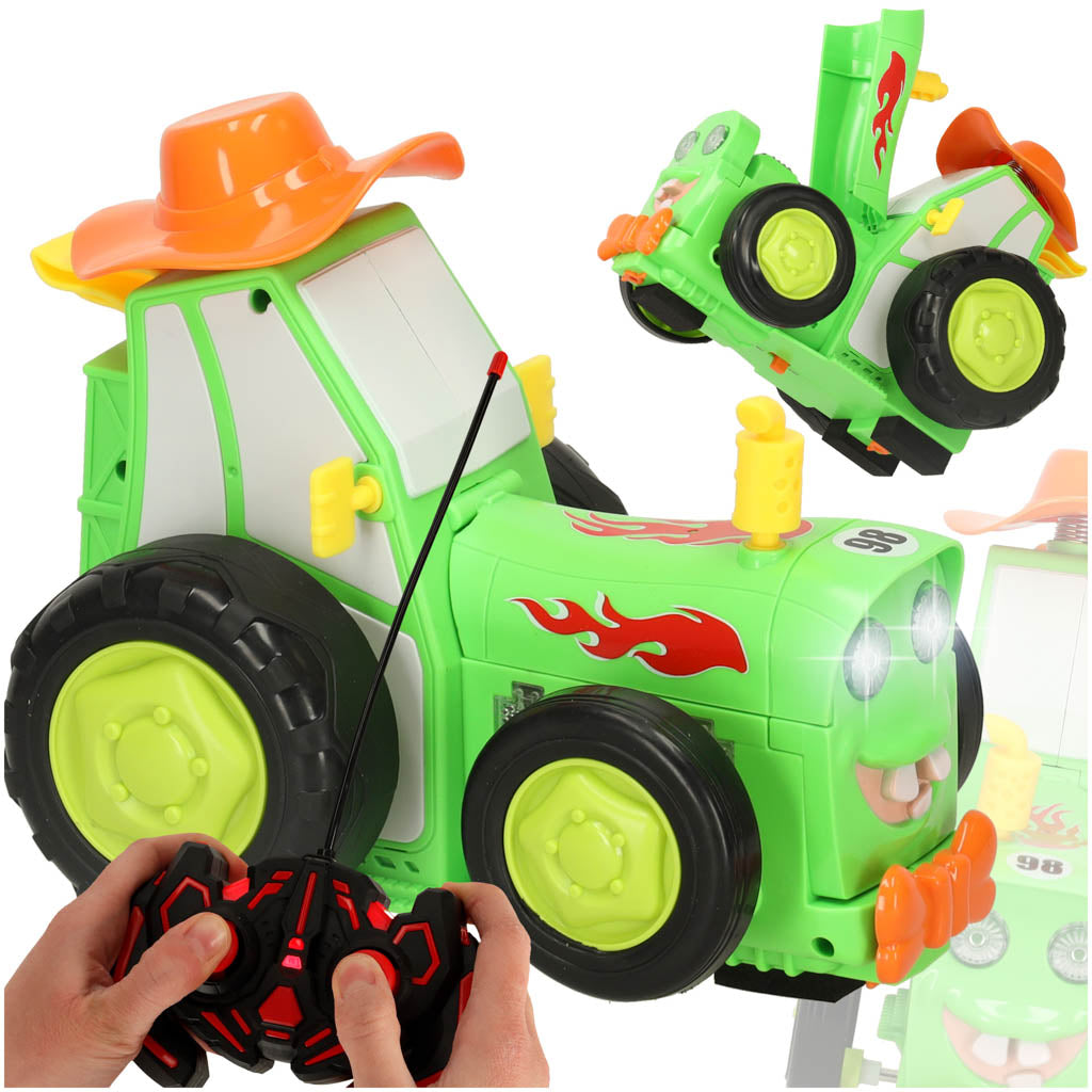 Tālvadības “Jumping Tractor” –RC lecošs traktors ar mūziku (3.7 V, ar akumulatoru)