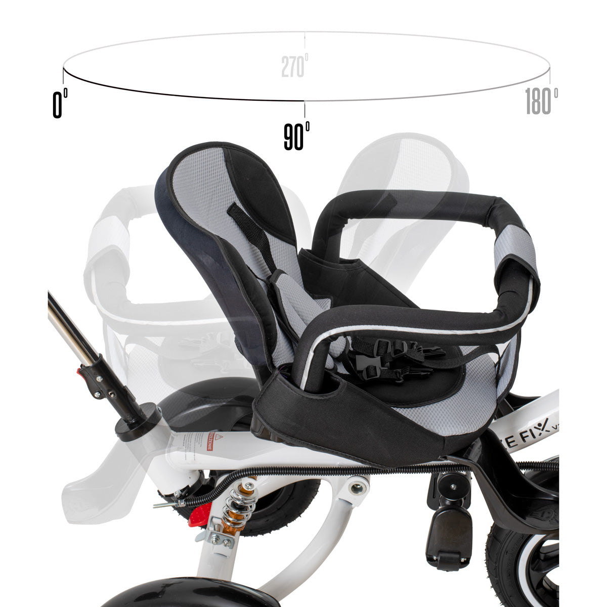 Bērnu trīsritenis TRIKE FIX V3 360° 1–6 gadi Melns