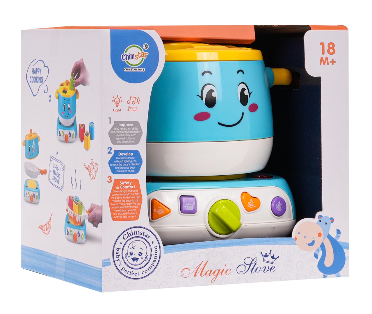 bērnu rotaļlietu katls ar plīti iepakojumā Chimstar Magic Stove 18m+