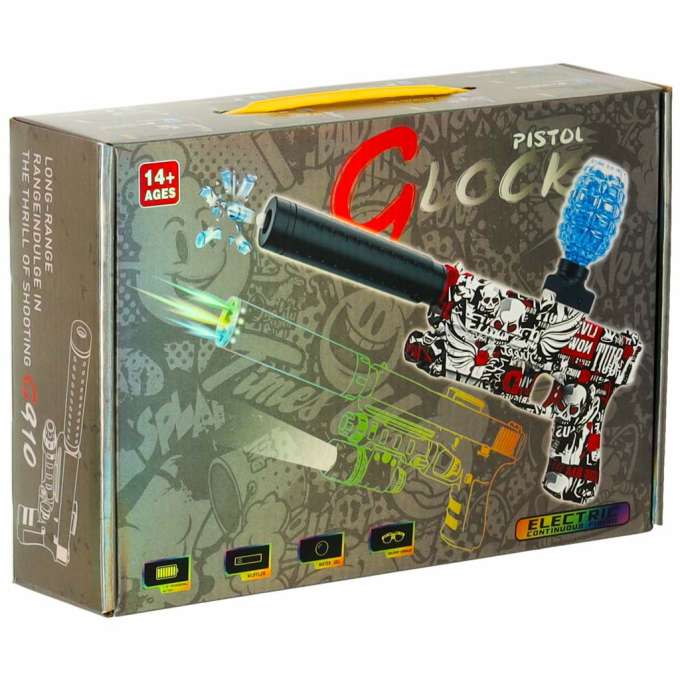 Gēla lodīšu ierocis ( GEL BLASTER), lādējama baterija, USB + brilles, 550 gab., 7-8 mm orbīzi