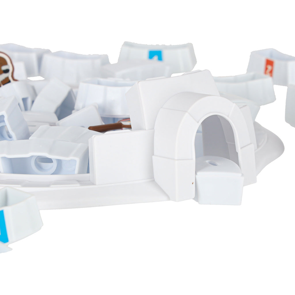 Veiklības spēles “Igloo” ledus platformas detaļu tuvplāns