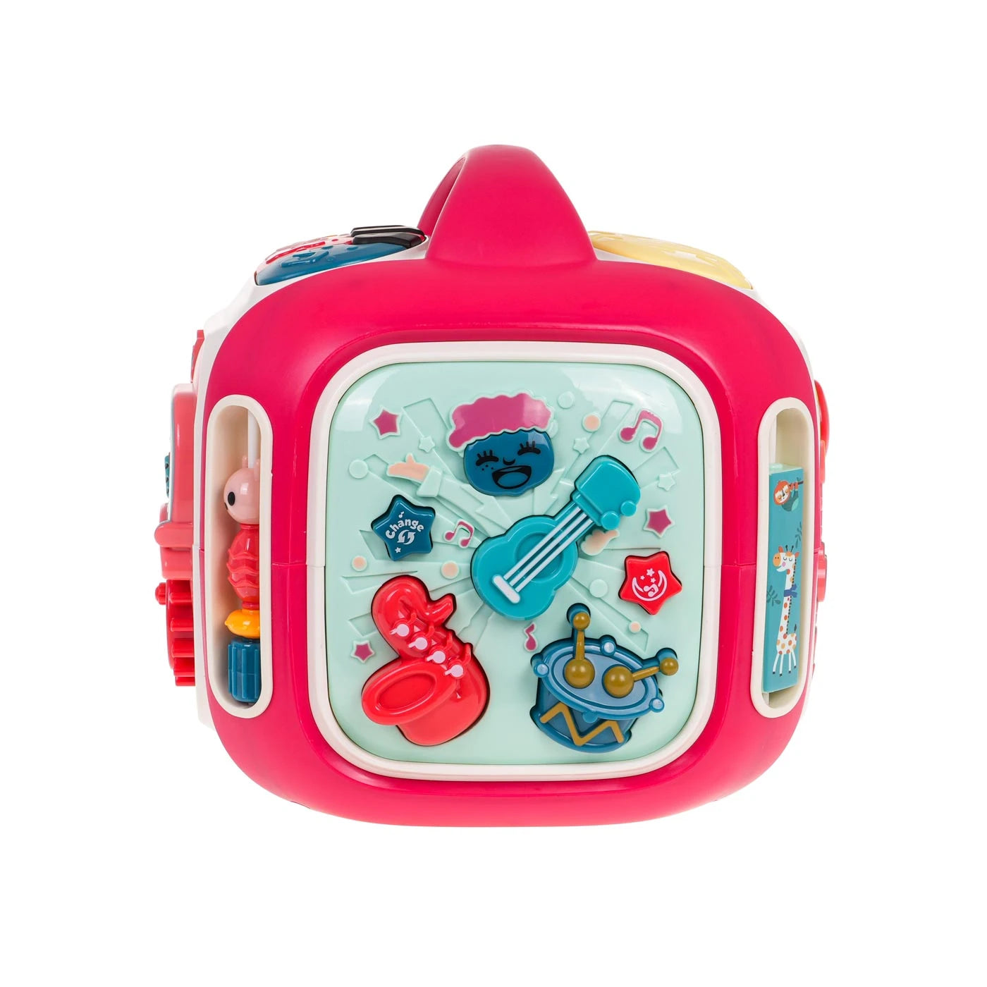 MEGA interaktīvs kubs bērniem ar skaņas un gaismas funkcijām, sarkans, 23cm x 23cm x 23cm