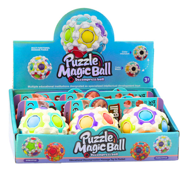 Magic Ball puzles rotaļlietu displeja kaste ar vairākiem krāsainiem bumbiņu gabaliem