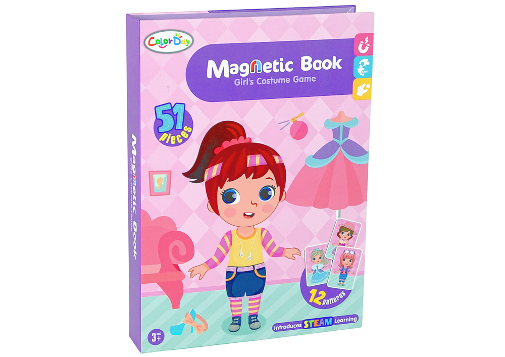 Magnētiska grāmata meitenēm Saģērb Lelli, 51 puzles gabals