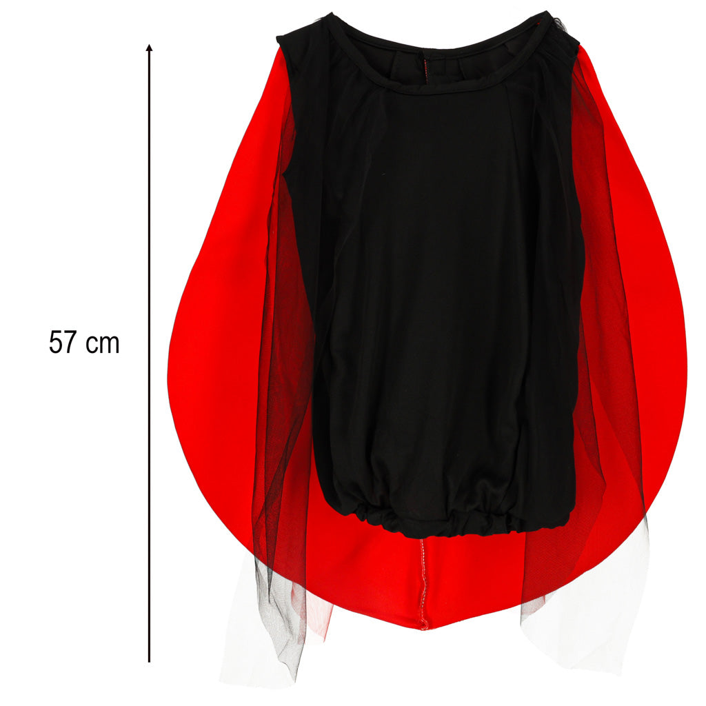 Mārītes bērnu kostīma kleita ar sarkanu apmetni, garums 57 cm (S, 100–110 cm)