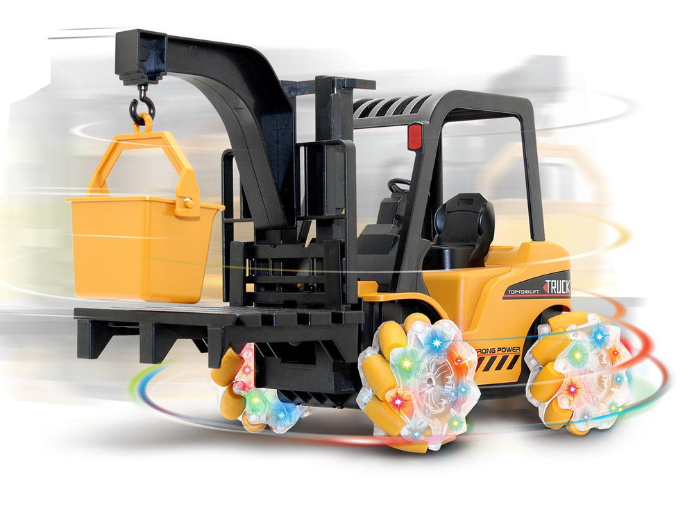 Tālvadības iekrāvējs ar 360° rotāciju un LED riteņiem (RC)