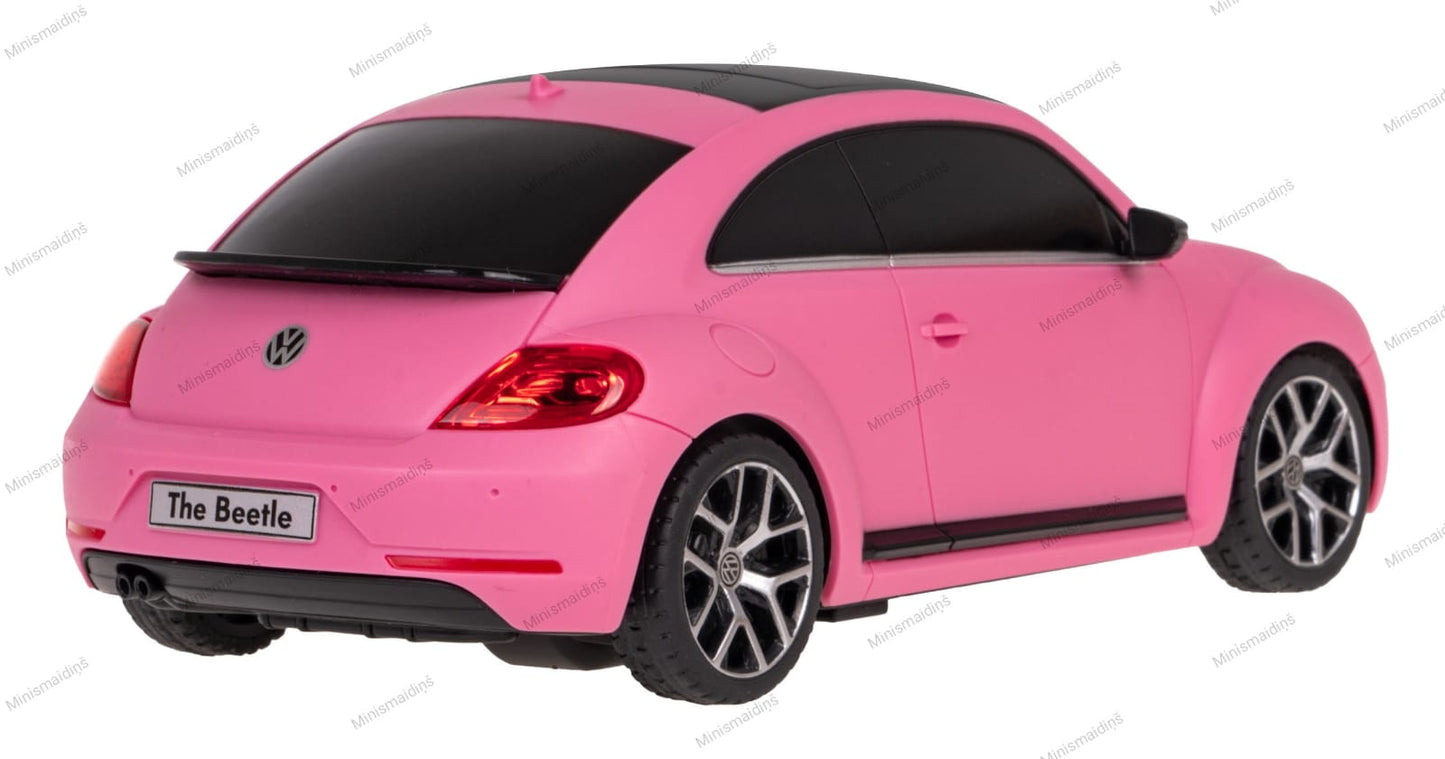 Rozā tālvadības rotaļu automašīna Volkswagen Beetle