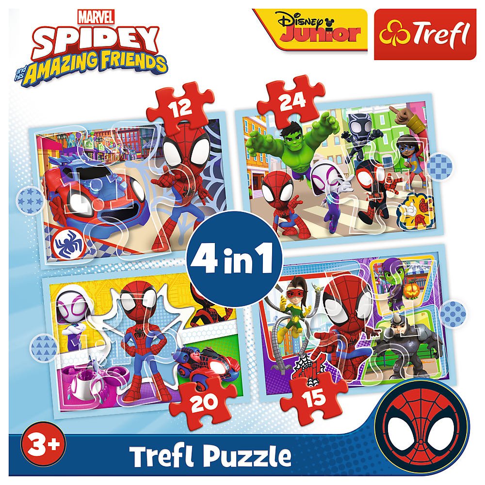 Spidey 4in1 puzle Trefl oriģinālajā iepakojumā