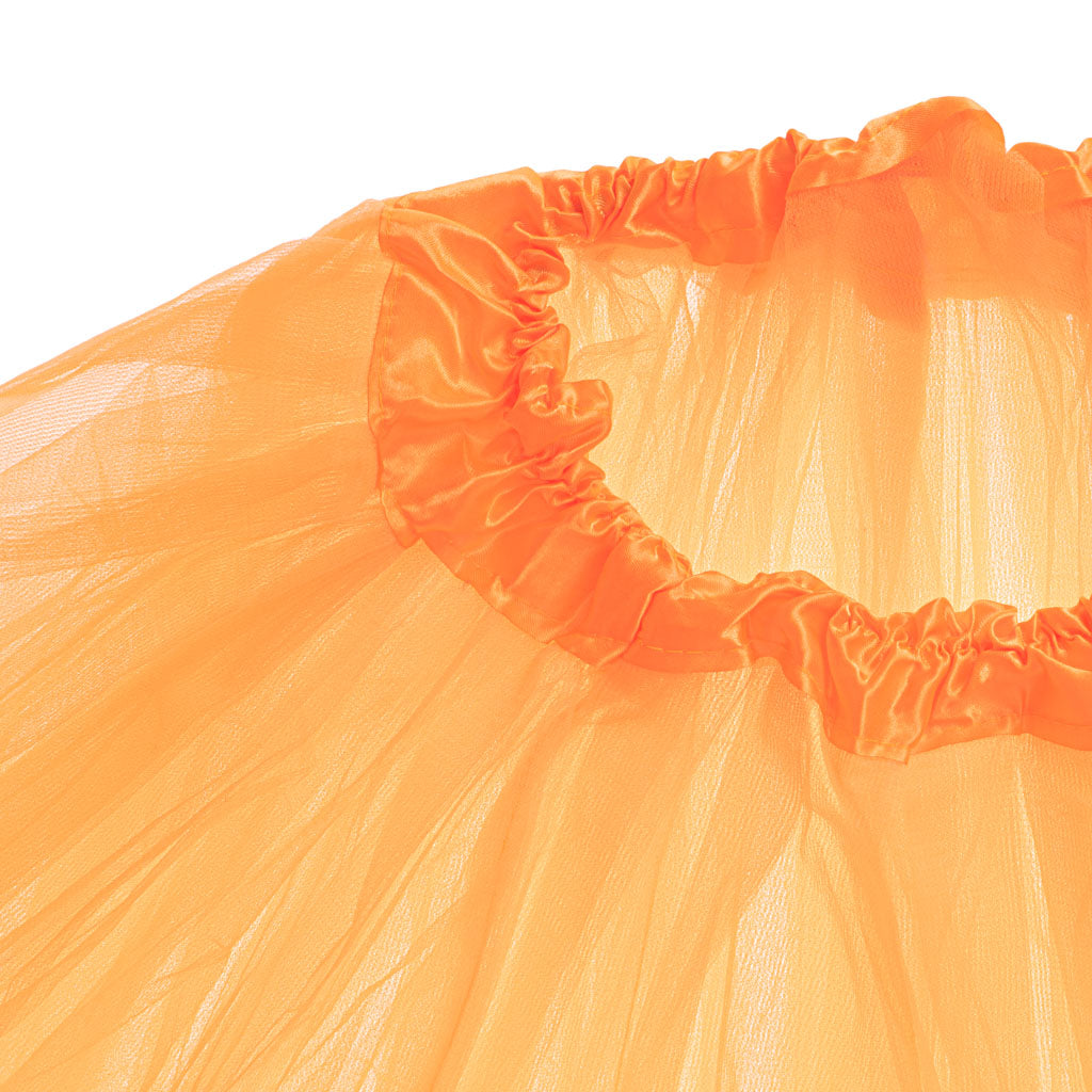 Oranži tilla svārki ar elastīgo jostu – tuvplāns (bērnu zaķa kostīma komplekts)