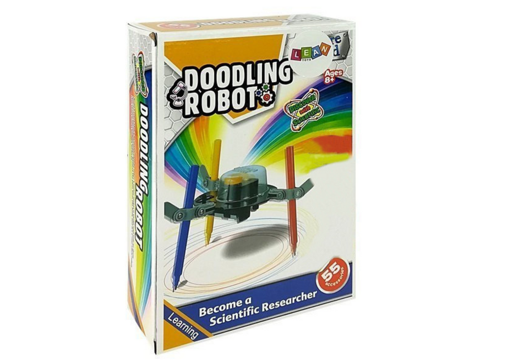 Zīmēšanas robota “Doodling Robot” iepakojums – komplekts apļu un rakstu zīmēšanai (8+)