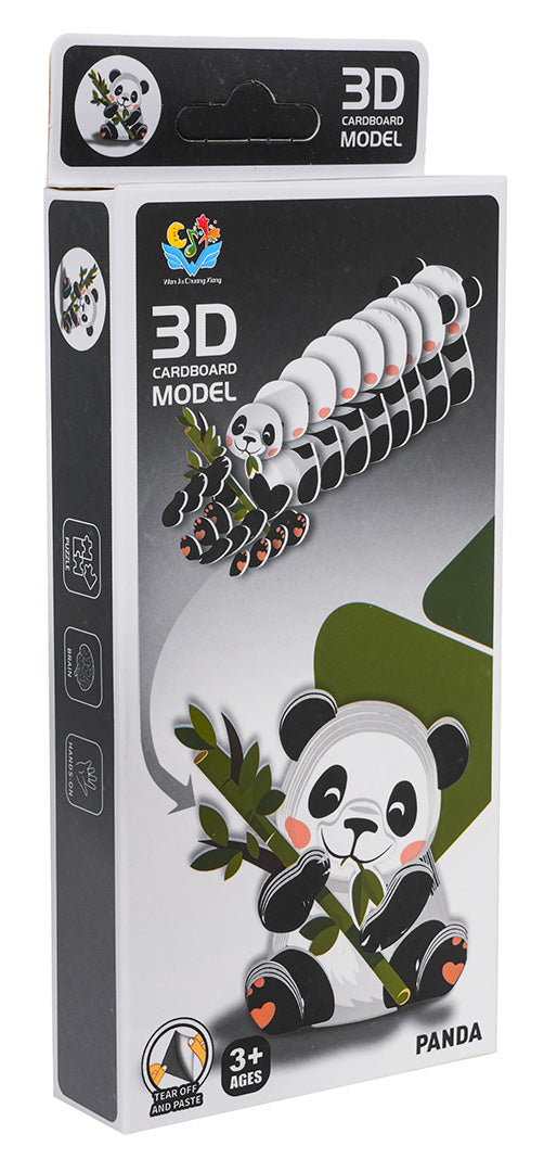 3D kartona modelis panda iepakojumā