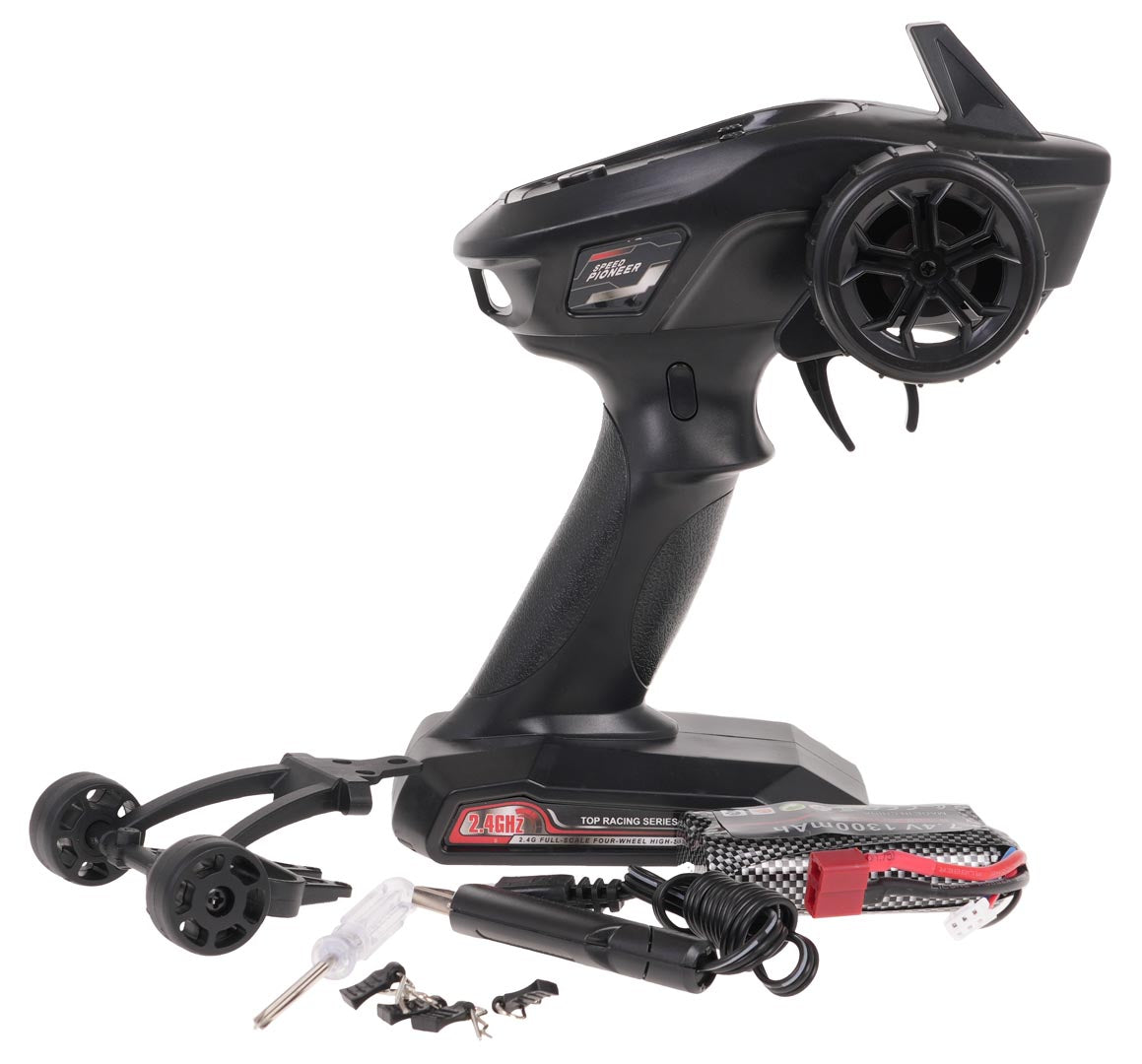 Radiovadāms apvidus auto GALLOP 1:16 (4WD, LED) melns/zaļš, 14+