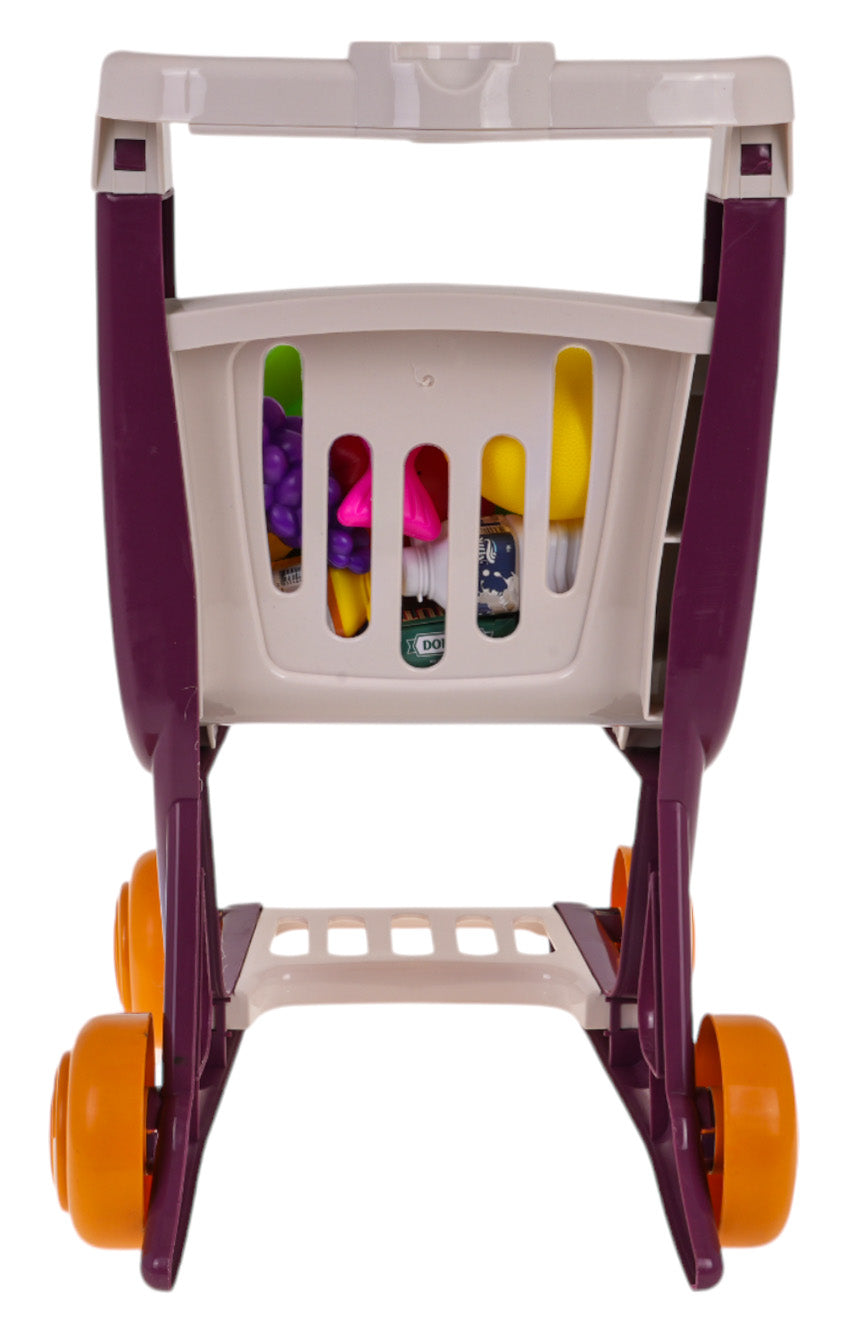 Iepirkumu ratiņi ar gaismām un mūziku (41 detaļa) – violeti/krēmīgi, 3+