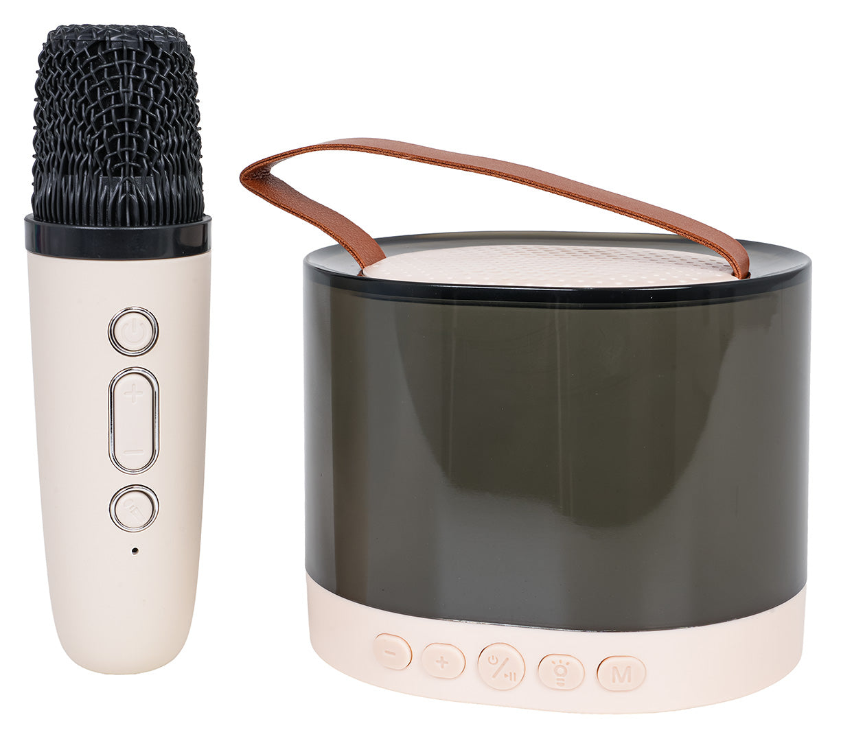 Karaoke mikrofona un skaļruņa komplekts (RGB), bēšs (3+)