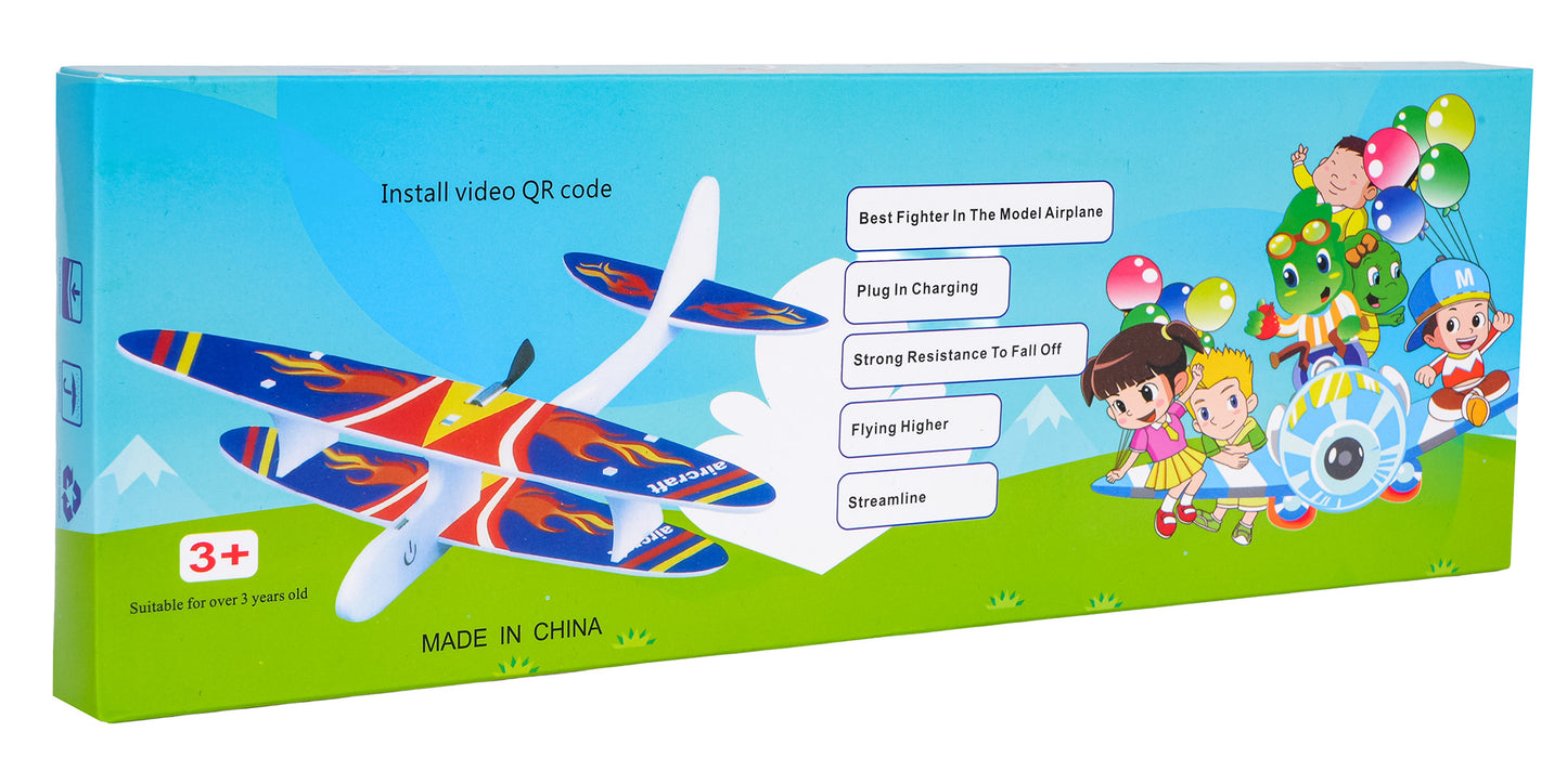 Akumulatora putu lidmašīna ar motoru un LED gaismu (3+)