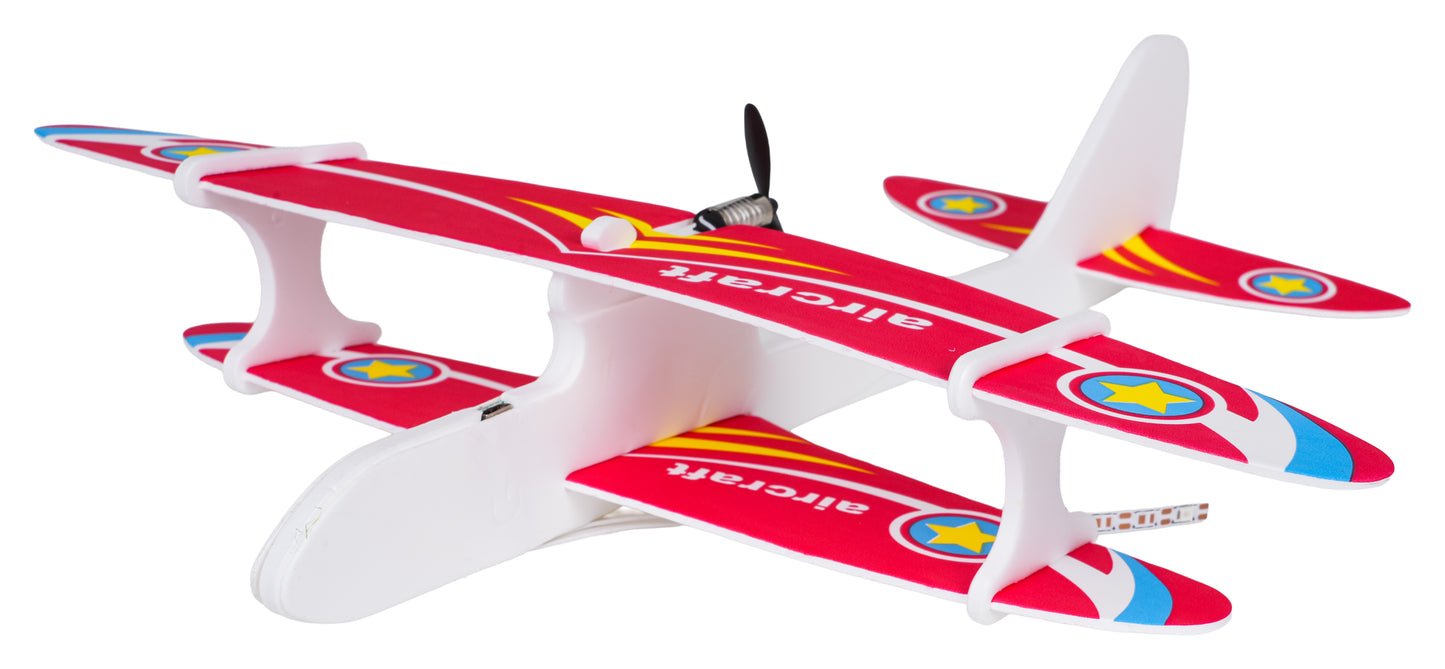 Akumulatora putu lidmašīna ar motoru un LED gaismu (3+)