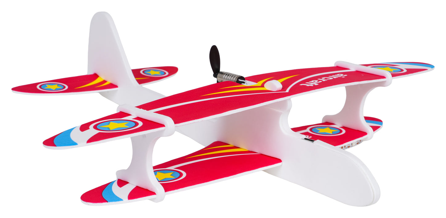 Akumulatora putu lidmašīna ar motoru un LED gaismu (3+)