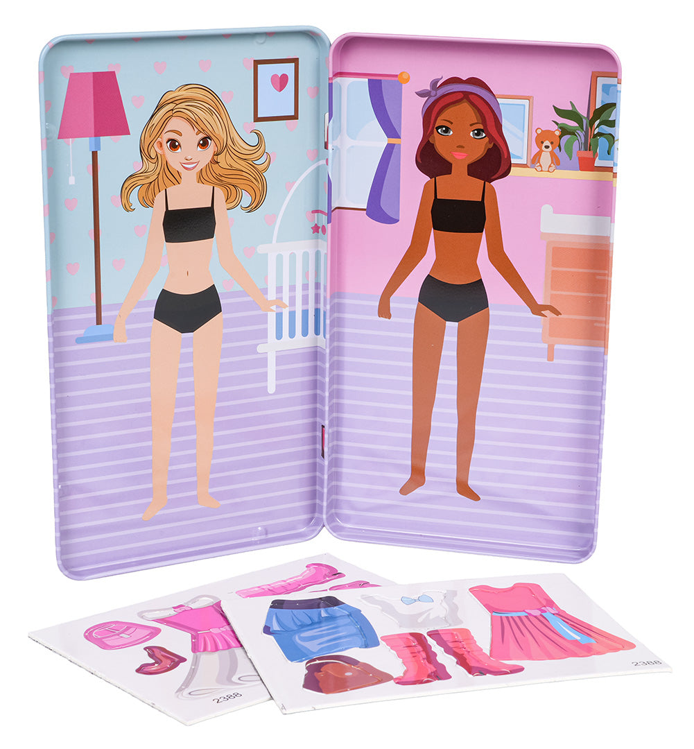 Magnētiskais ģērbšanas komplekts “Dress Me Up” metāla kastītē – 13 detaļas (3+)