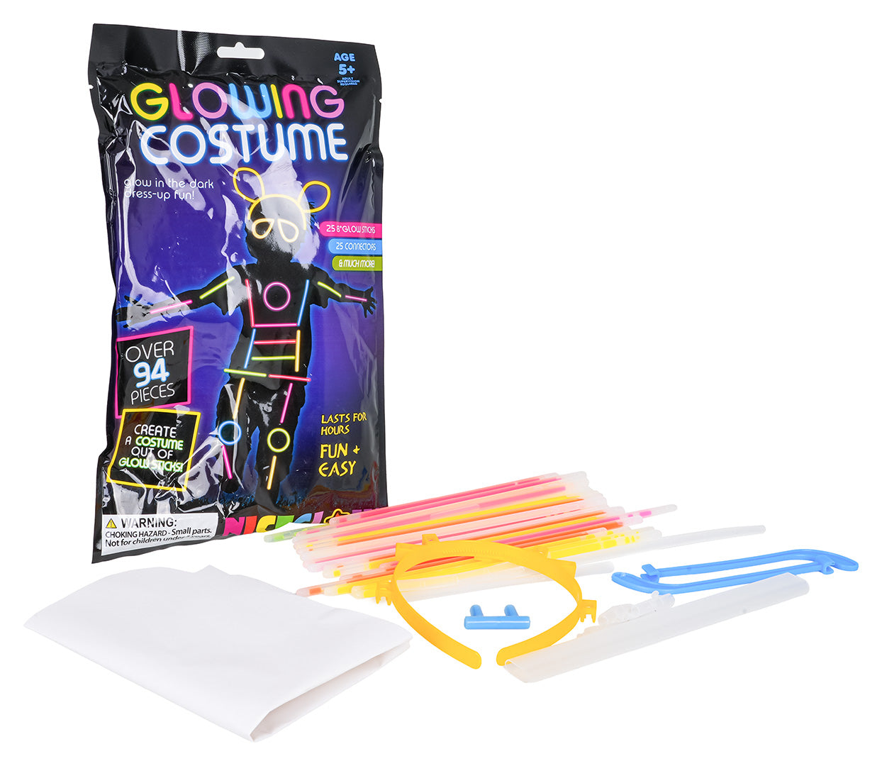 Spīdošo nūjiņu un kostīma komplekts 94 gab. (5+ gadi)