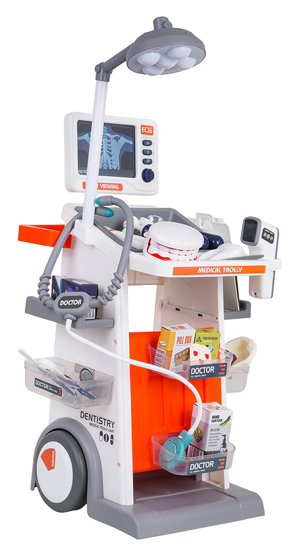 Mega ārsta ratiņi ar gaismām un skaņām + ārsta/zobārsta aksesuāri, 3+