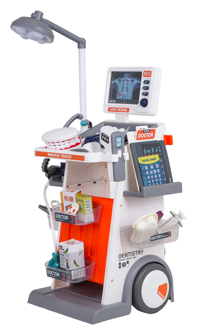 Mega ārsta ratiņi ar gaismām un skaņām + ārsta/zobārsta aksesuāri, 3+