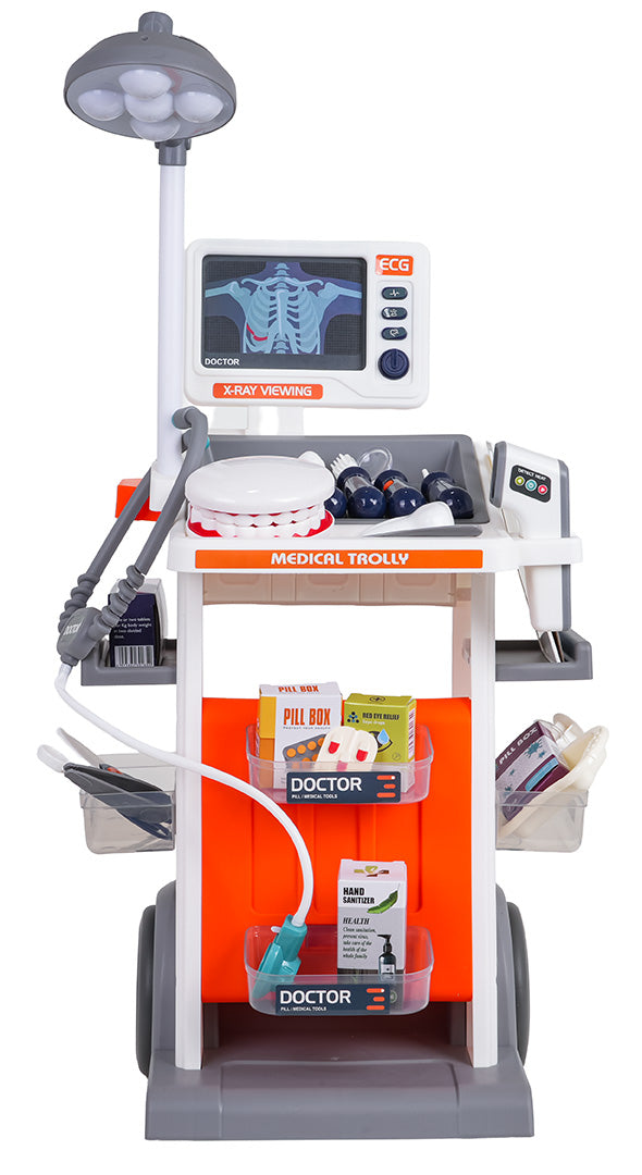 Mega ārsta ratiņi ar gaismām un skaņām + ārsta/zobārsta aksesuāri, 3+