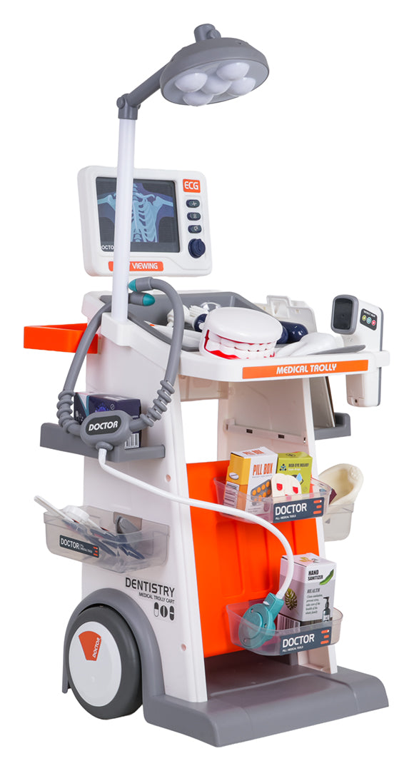 Mega ārsta ratiņi ar gaismām un skaņām + ārsta/zobārsta aksesuāri, 3+