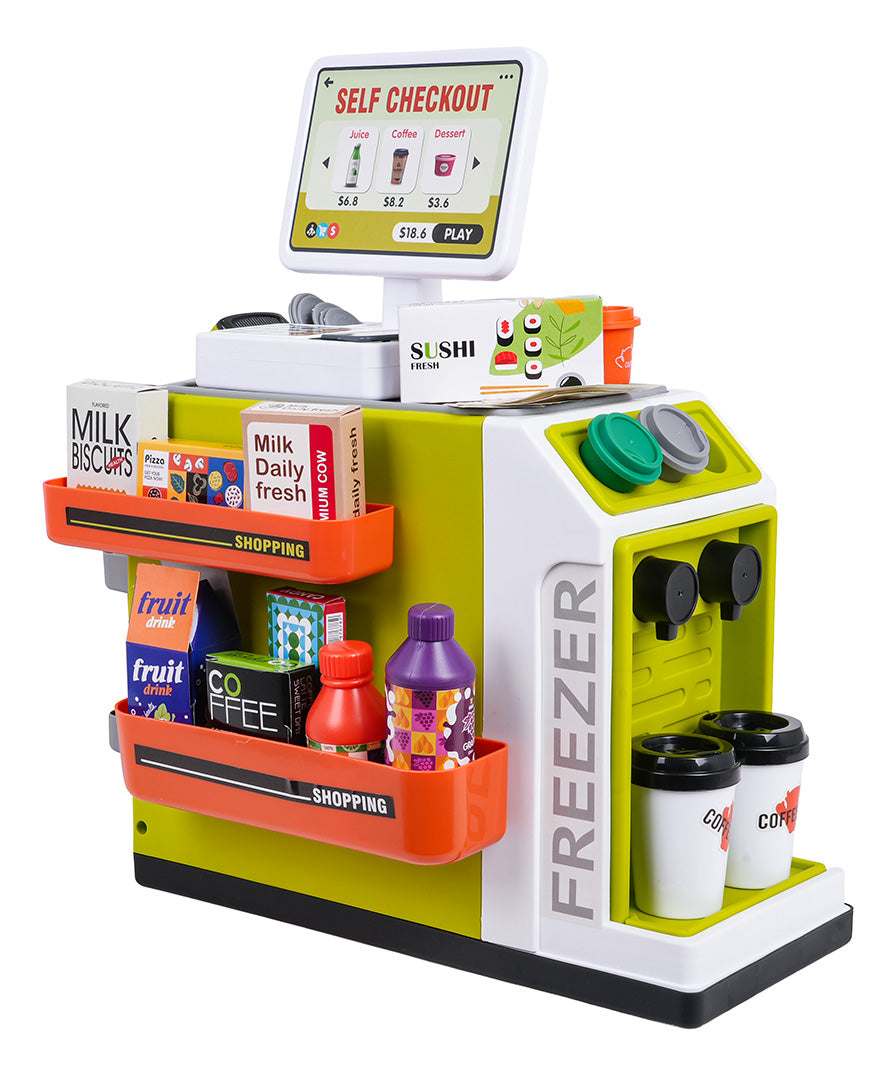 Mini lielveikals “Self Checkout” ar skeneri (gaisma + skaņa) + aksesuāri, 3+