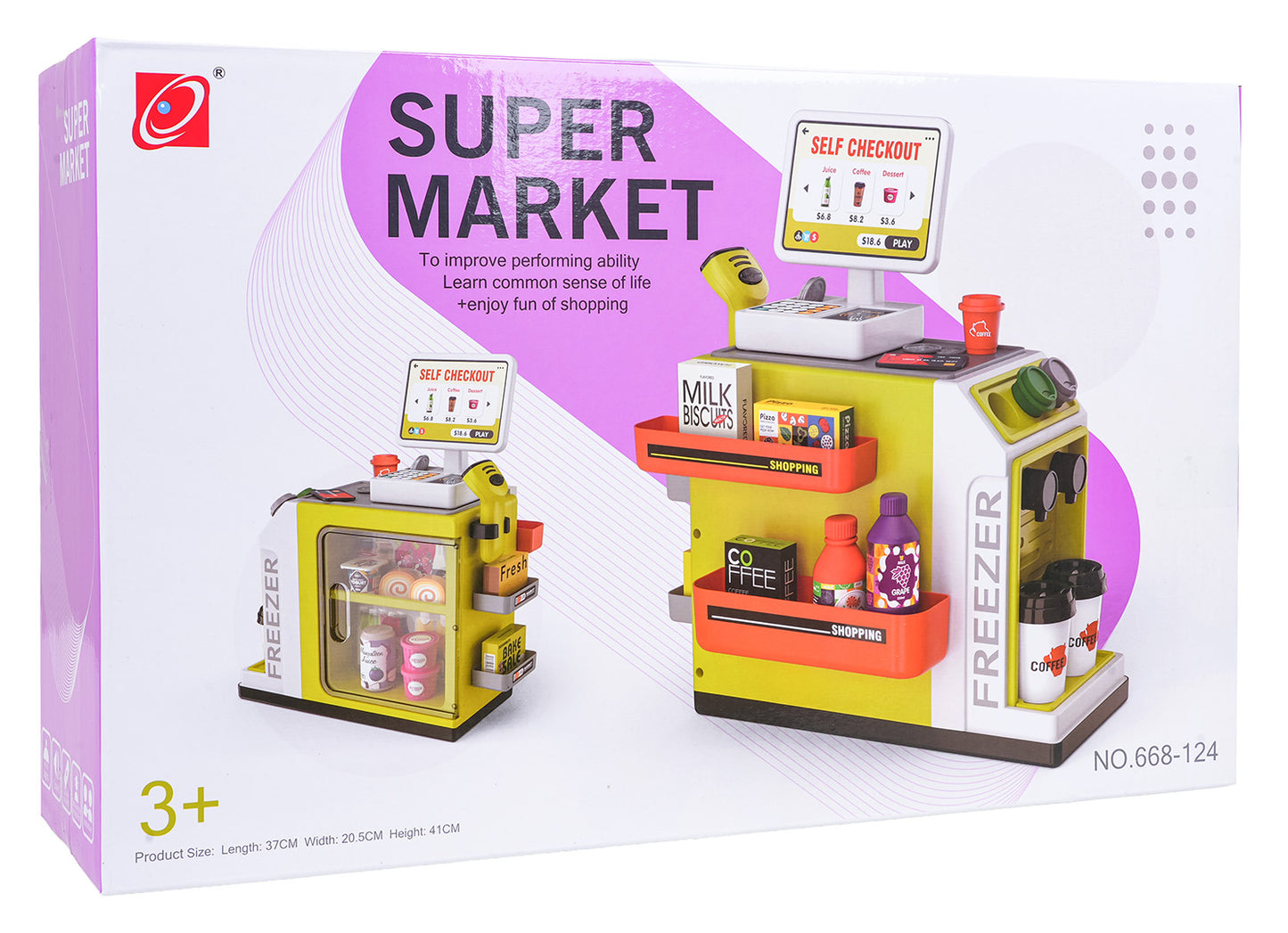 Mini lielveikals “Self Checkout” ar skeneri (gaisma + skaņa) + aksesuāri, 3+