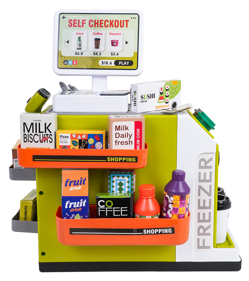 Mini lielveikals “Self Checkout” ar skeneri (gaisma + skaņa) + aksesuāri, 3+