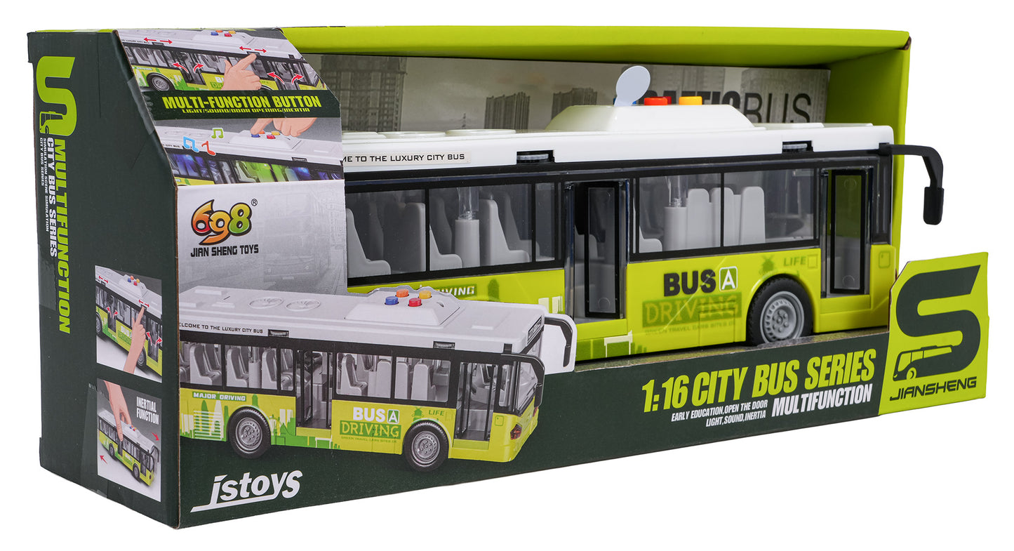 Pilsētas autobuss ar gaismām un skaņām (1:16) – zaļš (3+)