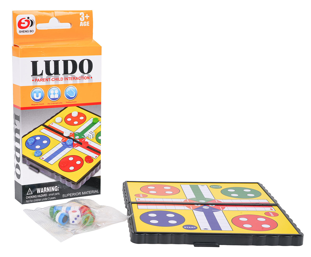 Ludo magnētiskā galda spēle ceļojumiem – metāla kastītē (2–4 spēlētāji, 3+)