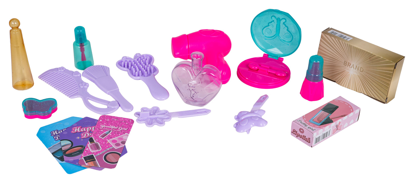 Tualetes galdiņš ar gaismām un skaņām (37 aksesuāri) + taburete, 3+