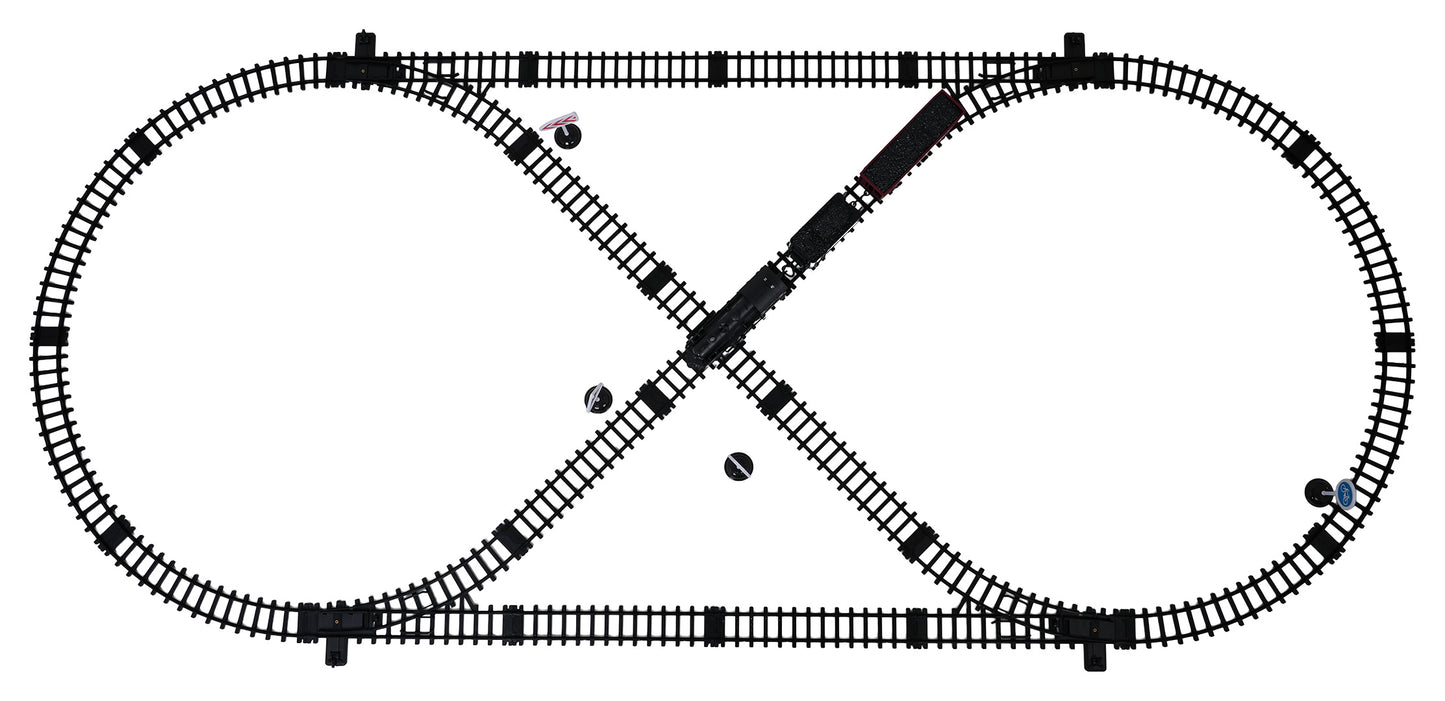 MEGA vilciens ar dūmu, gaismas un skaņas funkcijām