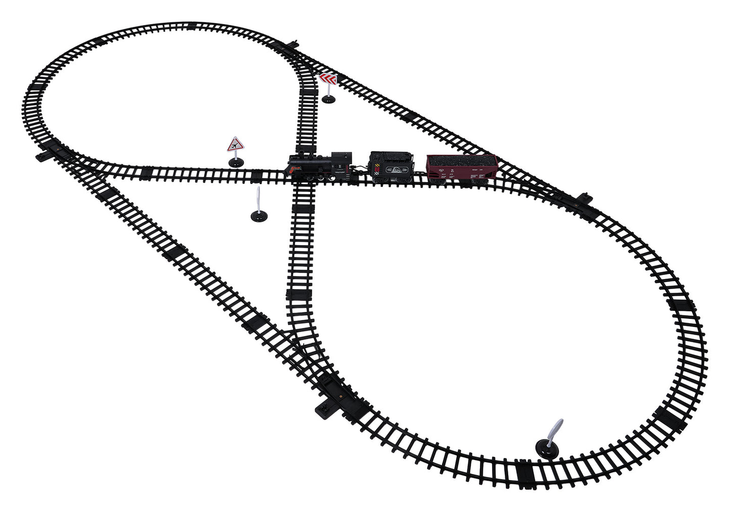 MEGA vilciens ar dūmu, gaismas un skaņas funkcijām