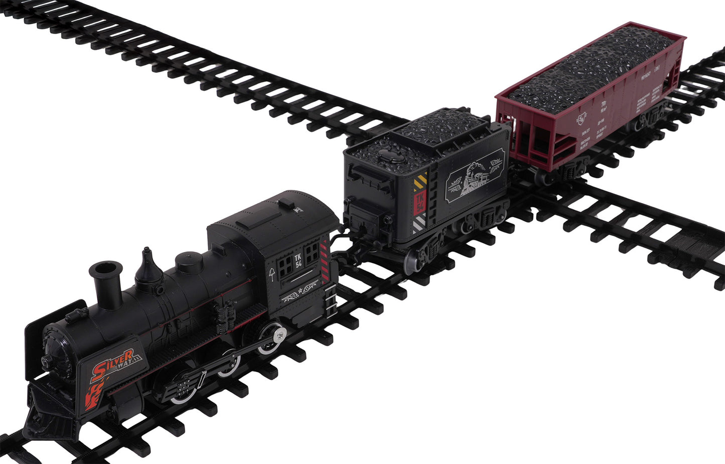 MEGA vilciens ar dūmu, gaismas un skaņas funkcijām