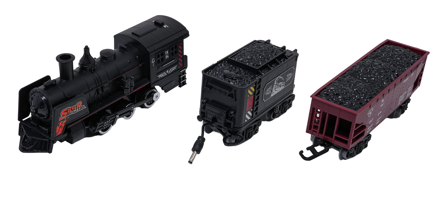 MEGA vilciens ar dūmu, gaismas un skaņas funkcijām