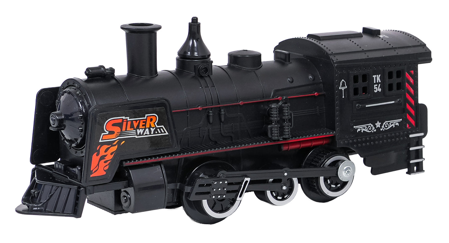 MEGA vilciens ar dūmu, gaismas un skaņas funkcijām