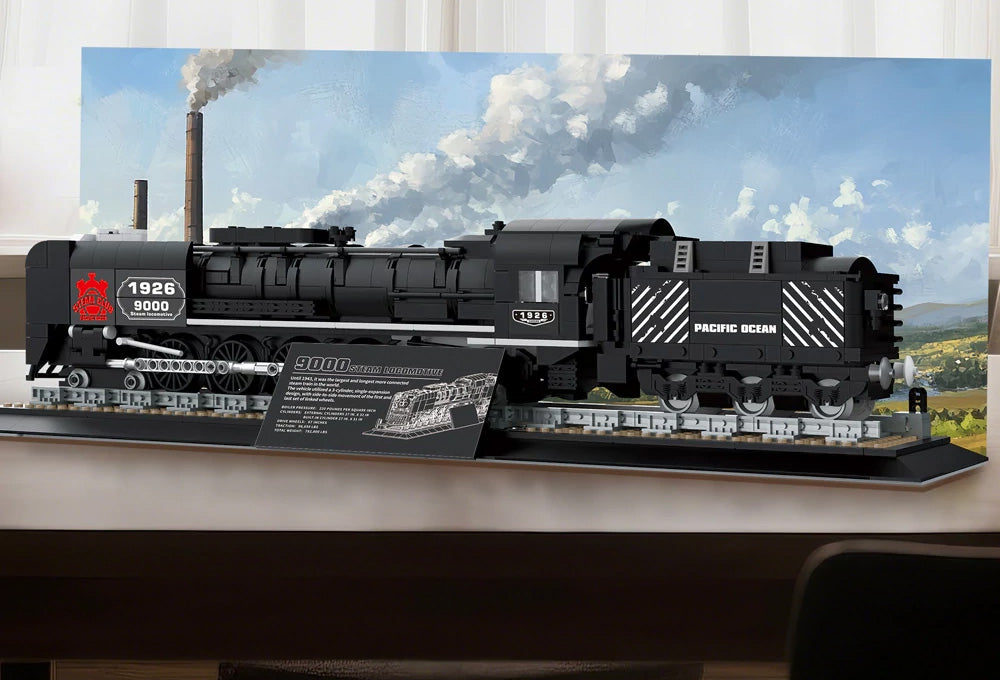 Retro tvaika lokomotīves klucīšu komplekts – 1546 detaļas (14+)