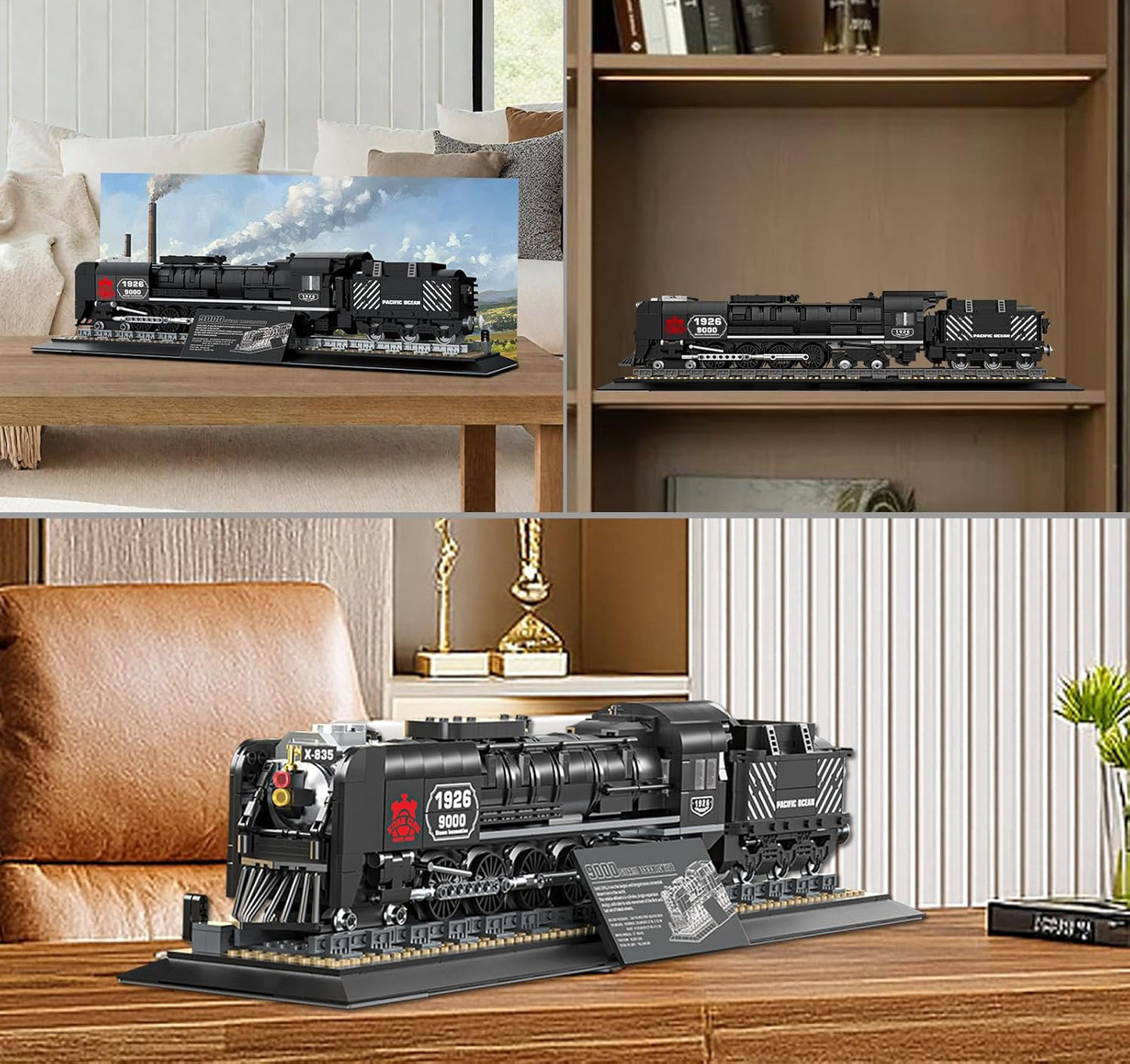 Retro tvaika lokomotīves klucīšu komplekts – 1546 detaļas (14+)