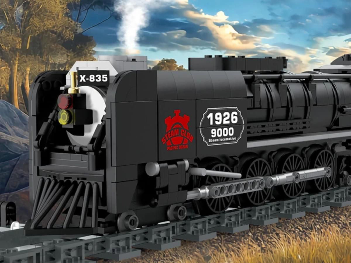 Retro tvaika lokomotīves klucīšu komplekts – 1546 detaļas (14+)